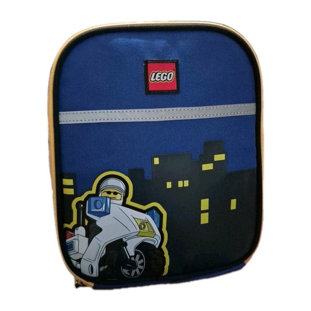 Lego City Lunch Box Night Lights Rider Insulated Soft Reusable Tote Bag NWT